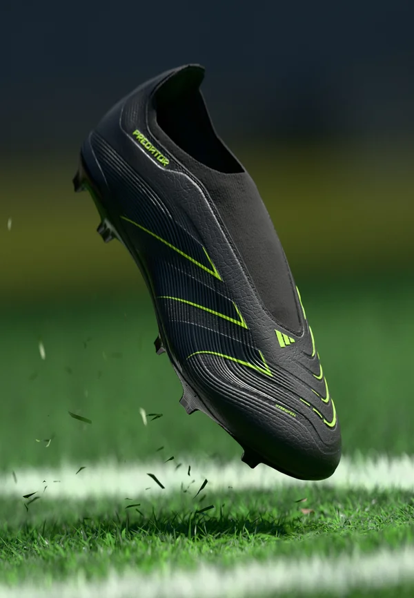 PREDATOR LEAGUE LACELESS FIRM GROUND/MULTI GROUND FOOTBALL BOOTS - Fußballschuhe für festen Untergrund - core black/carbon/lucid lemon