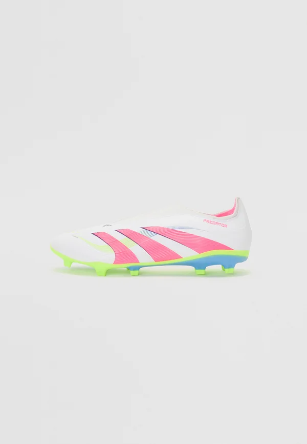 PREDATOR LEAGUE LACELESS FIRM/MULTI-GROUND - Fußballschuh Nocken - white/lucid pink/lucid lemon