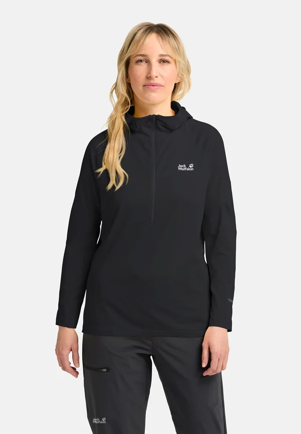 PRELIGHT TRAIL HOODED - Langarmshirt - black