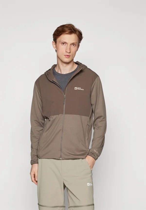 PRELIGHT TRAIL HOODY  - Sweatjacke - cold coffee