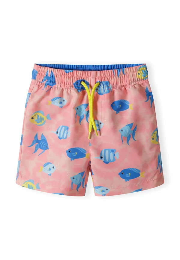 PRINT AND ELASTIC WAIST - Badeshorts - salmon blue