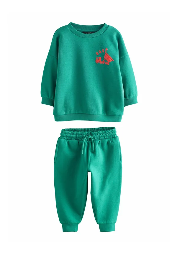 PRINTED CREW AND JOGGERS SET - Trainingsanzug - green