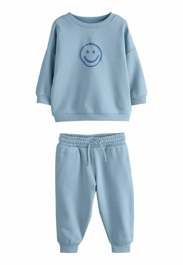 PRINTED CREW AND JOGGERS SET - Trainingsanzug - light blue