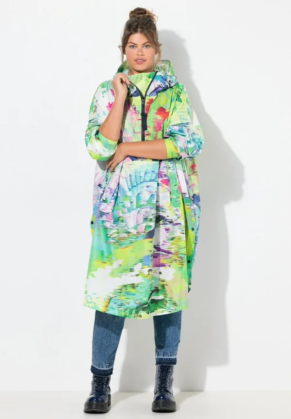 PRINTED FUNCTIONAL RAIN CAPE - Regenjacke / wasserabweisende Jacke - lime green