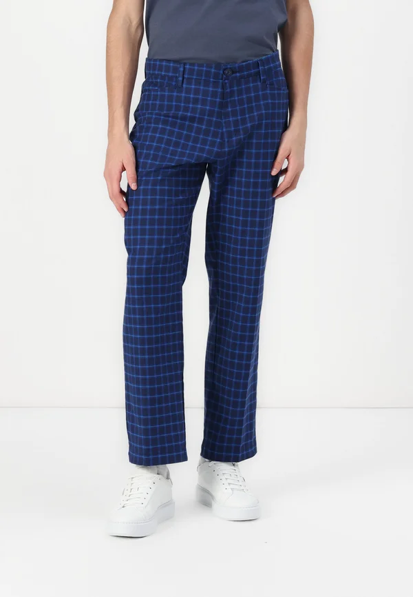 PRINTED PANT - Stoffhose - night indigo/royal blue/blue bird