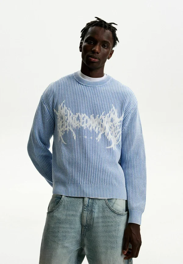 PRINTED - Strickpullover - dark blue