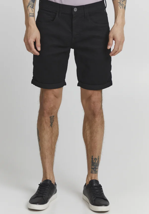 PRVETLE - Jeans Shorts - denim black