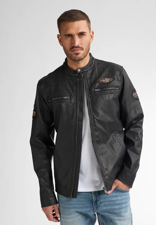 PU BIKER SEAFRONT - Kunstlederjacke - dark black