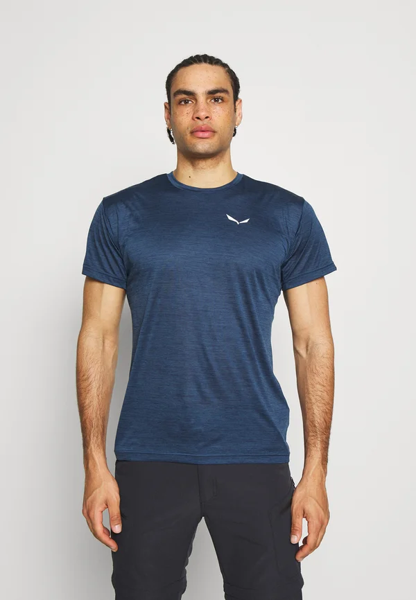 PUEZ MELANGE DRY TEE - Sport T-Shirt - dark denim melange