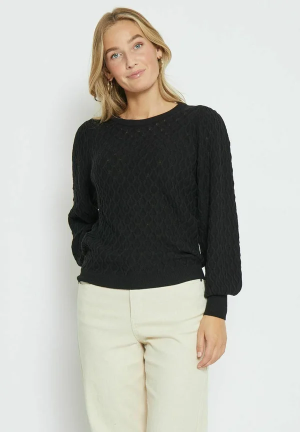 PUFF SLEEVE - Strickpullover - black