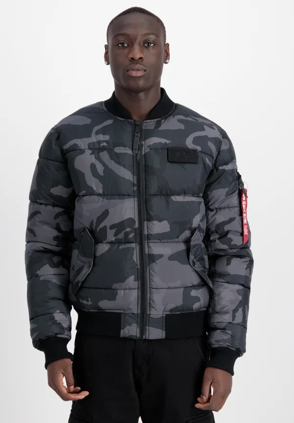 PUFFER - Bomberjacke - black camo