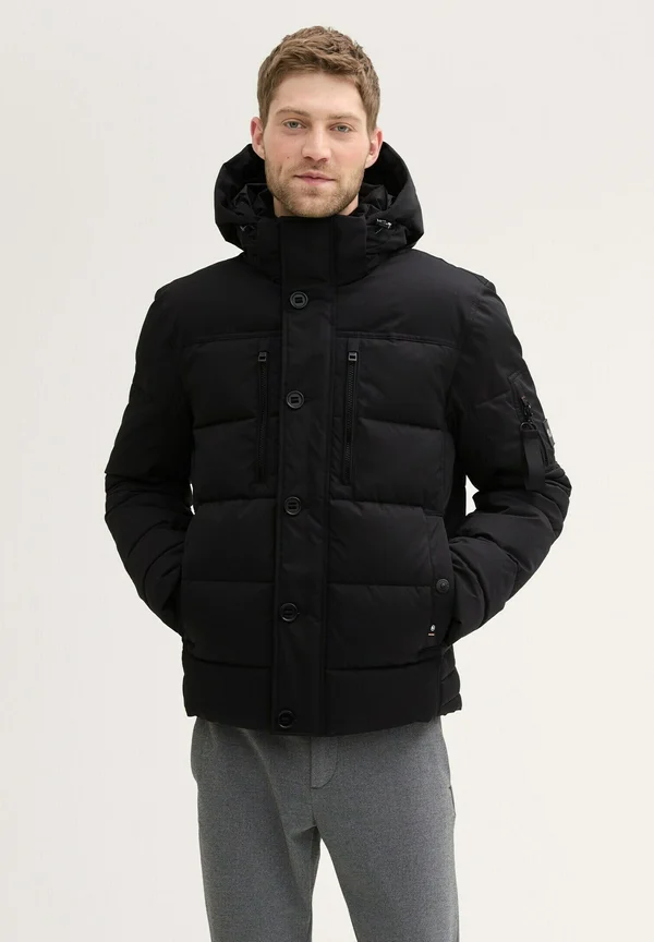 PUFFER MIT ABNEHMBARER KAPUZE - Winterjacke - black
