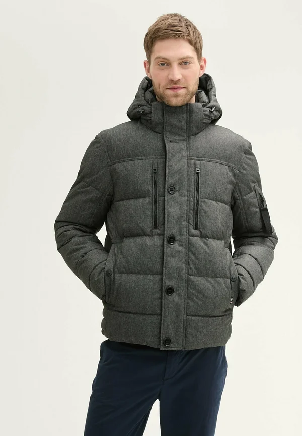 PUFFER  - Winterjacke - grey garment dye structure