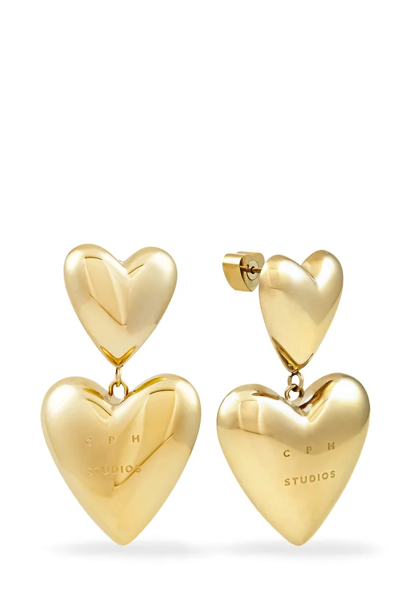 PUFFY HEARTS - Ohrringe - gold-coloured