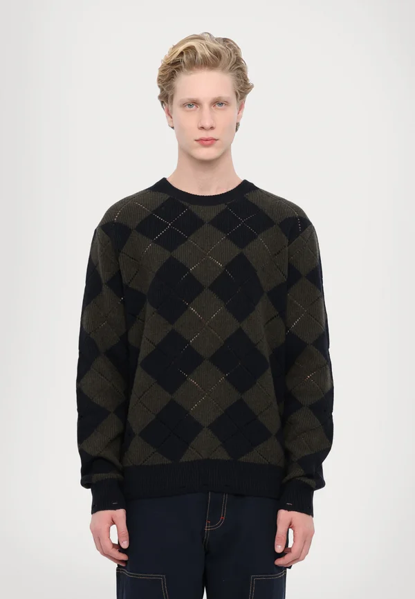 PULL - Strickpullover - green navy