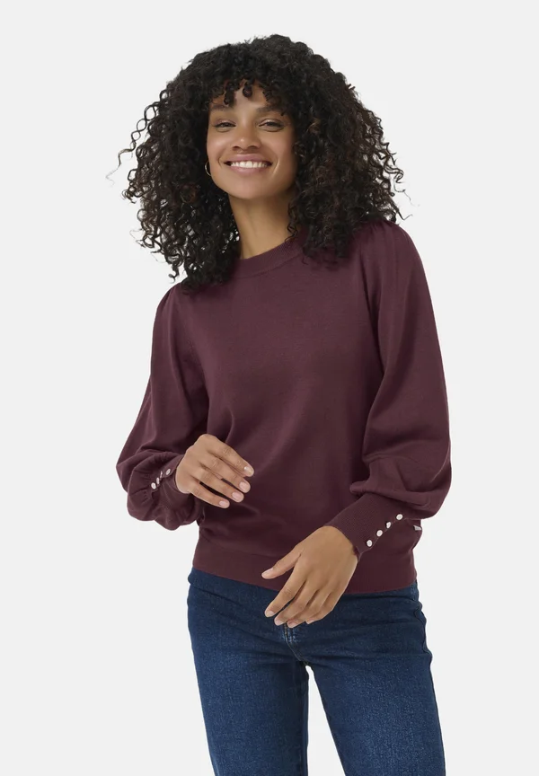 PULLOVER BUTTONS - Strickpullover - windsor wine