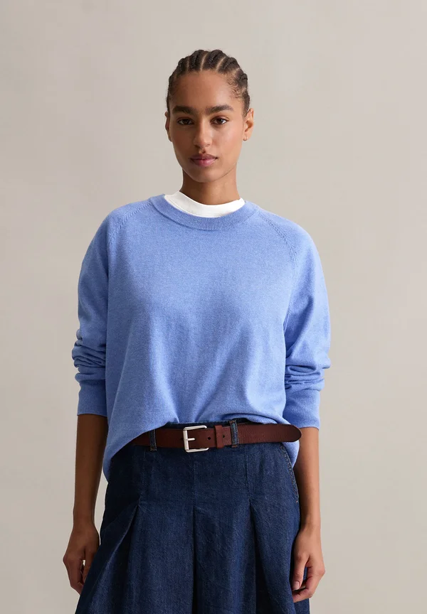 PULLOVER LONG SLEEVE - Strickpullover - medium blue melange_free_