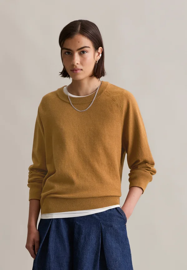 PULLOVER LONG SLEEVE - Strickpullover - medium brown melange