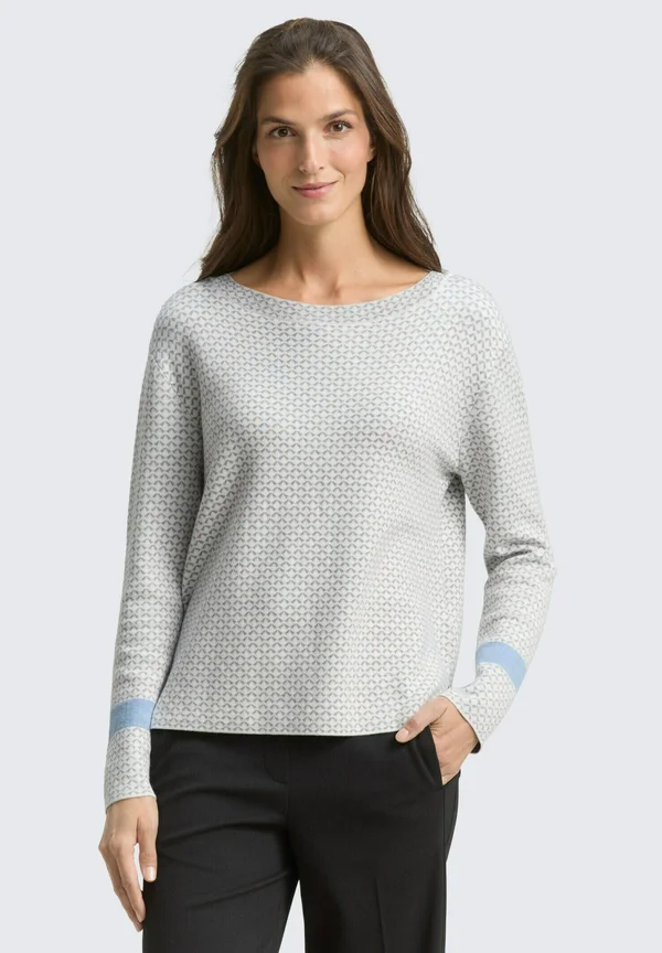 PULLOVER LOOSE FIT  - Strickpullover - mini argyle on grey melange