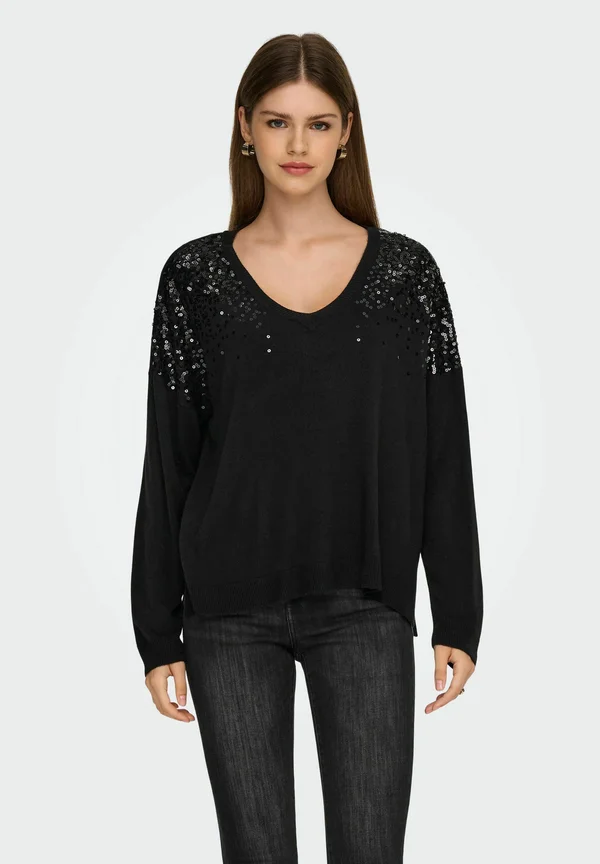 PULLOVER ONLSTARRY - Strickpullover - black