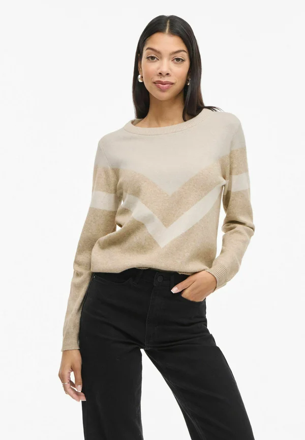 PULLOVER RUNDHALS - Strickpullover - natural melange