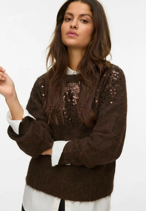 PULLOVER - Strickpullover - chocolate torte