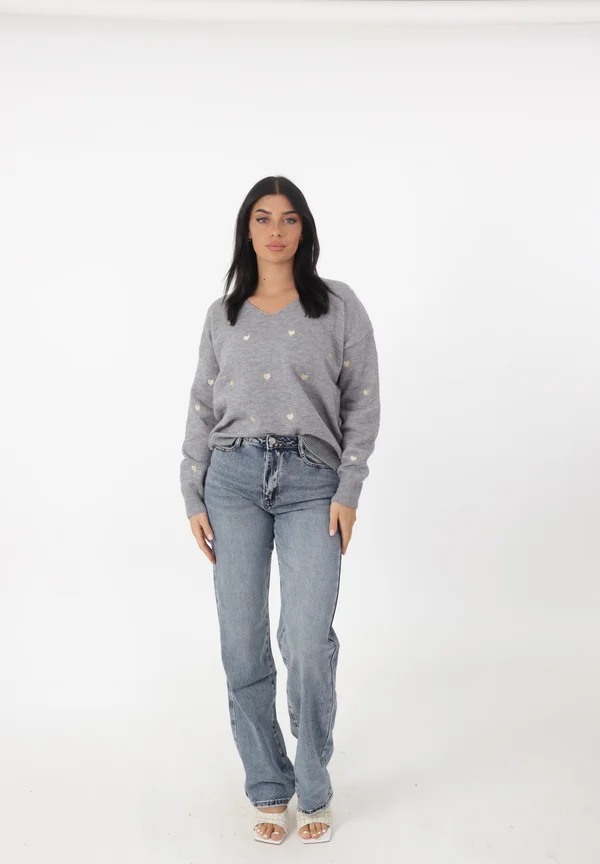 PULLOVER - Strickpullover - grau