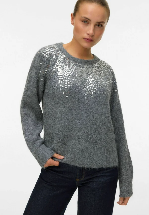 PULLOVER - Strickpullover - medium grey melange