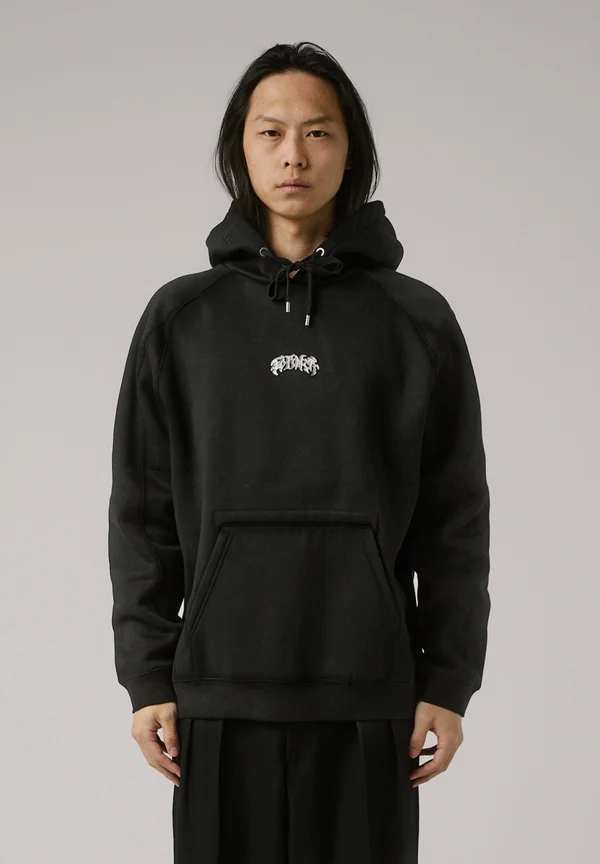 PUNCTURE HOOD - Kapuzenpullover - washed black