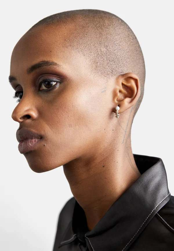 PUNK  NANO EARRING BALL PAVE - Einzelner Ohrring - yellow gold-colored/white gold-colored