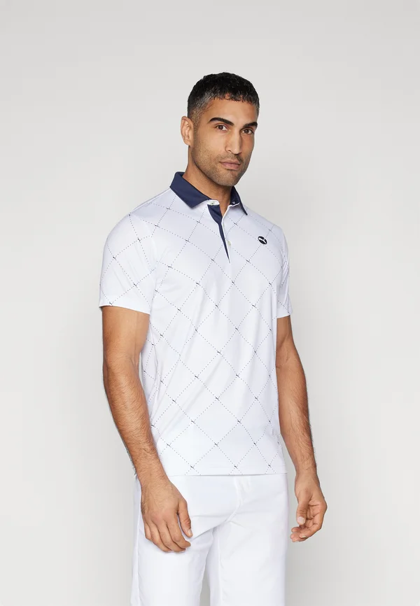 PURE ARGYLE  - Poloshirt - white glow/deep navy