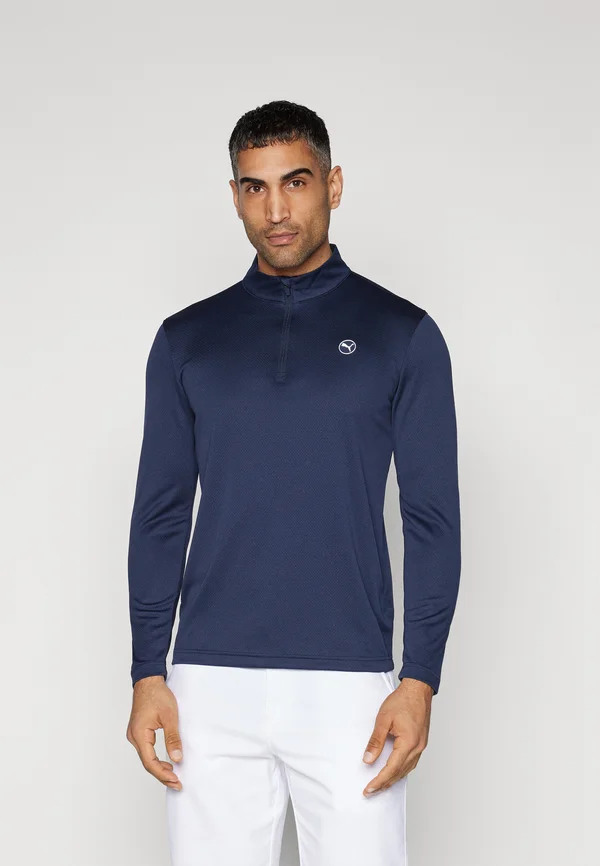 PURE TEXTURE 1/4 ZIP - Langarmshirt - deep navy