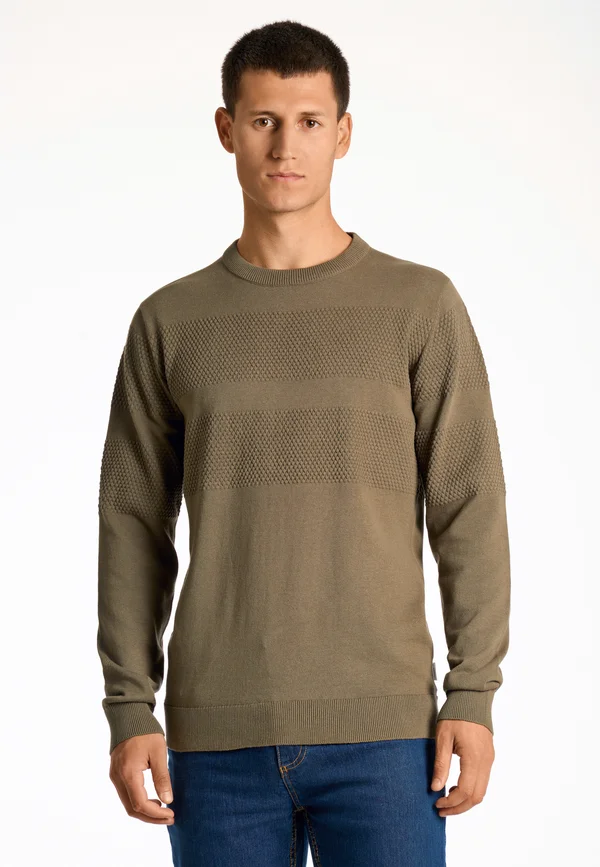 PURL O-NECK - Strickpullover - army