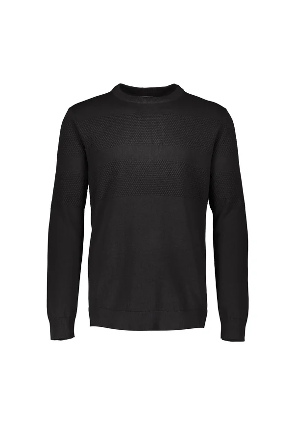 PURL O-NECK - Strickpullover - black