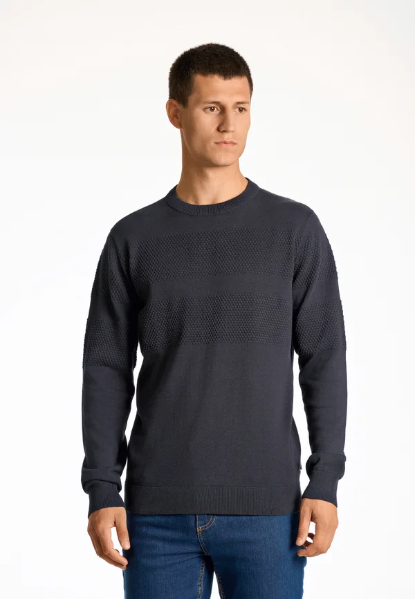 PURL O-NECK - Strickpullover - navy