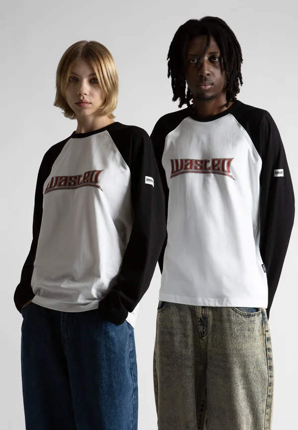 PUSHER UNISEX - Langarmshirt - white/black