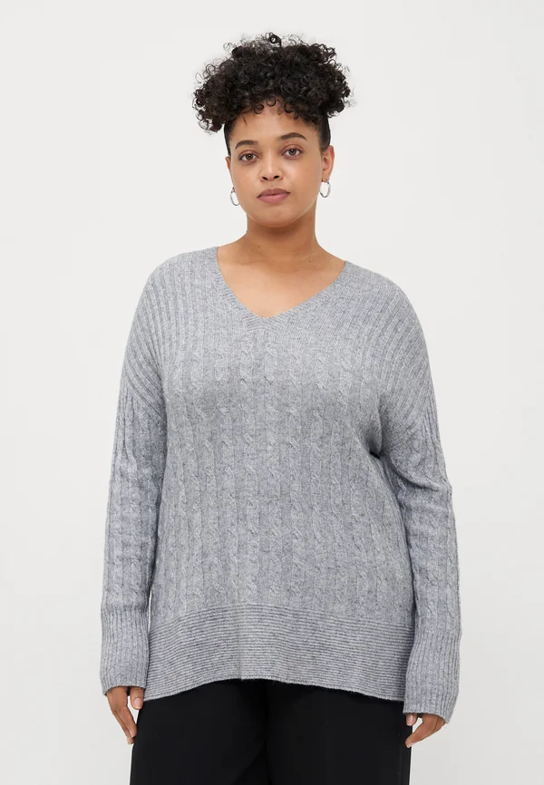 PUZZLE - Strickpullover - grigio medio