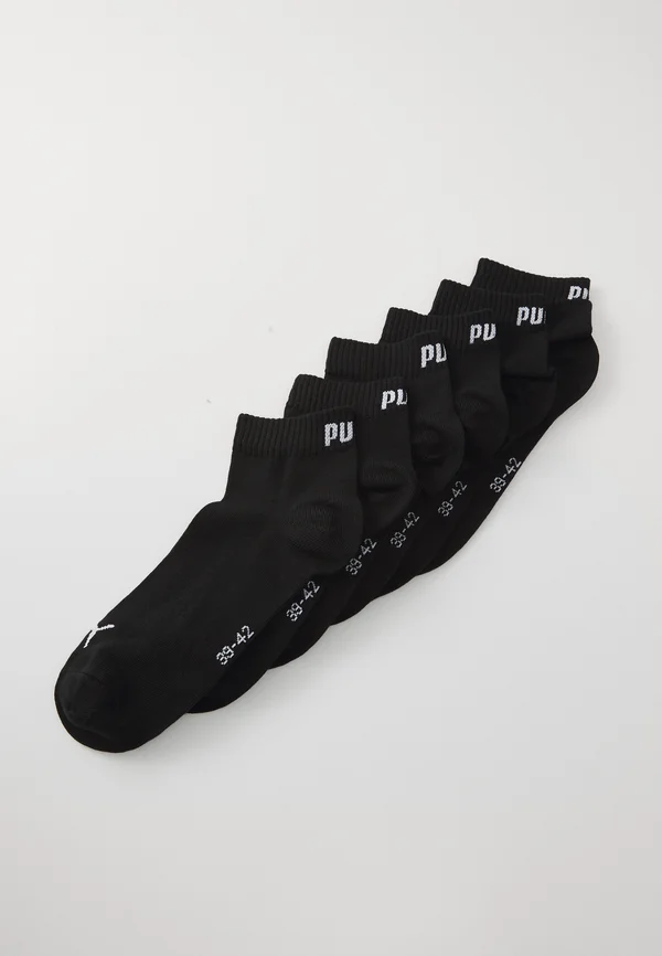 QUARTER PLAIN UNISEX 6 PACK - Sportsocken - black