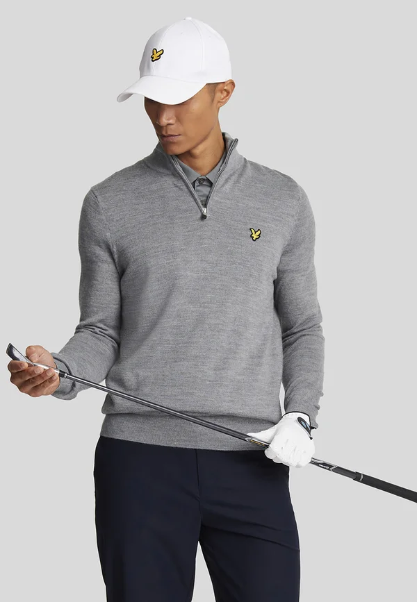 QUARTER ZIP - Strickpullover - mid grey marl