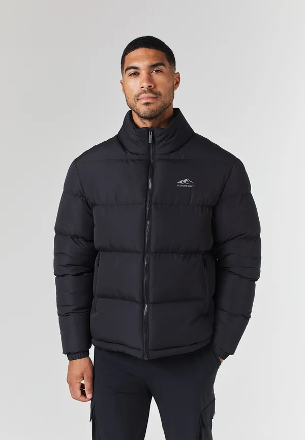 QUILTED FUNNEL NECK JACKET - Winterjacke - black