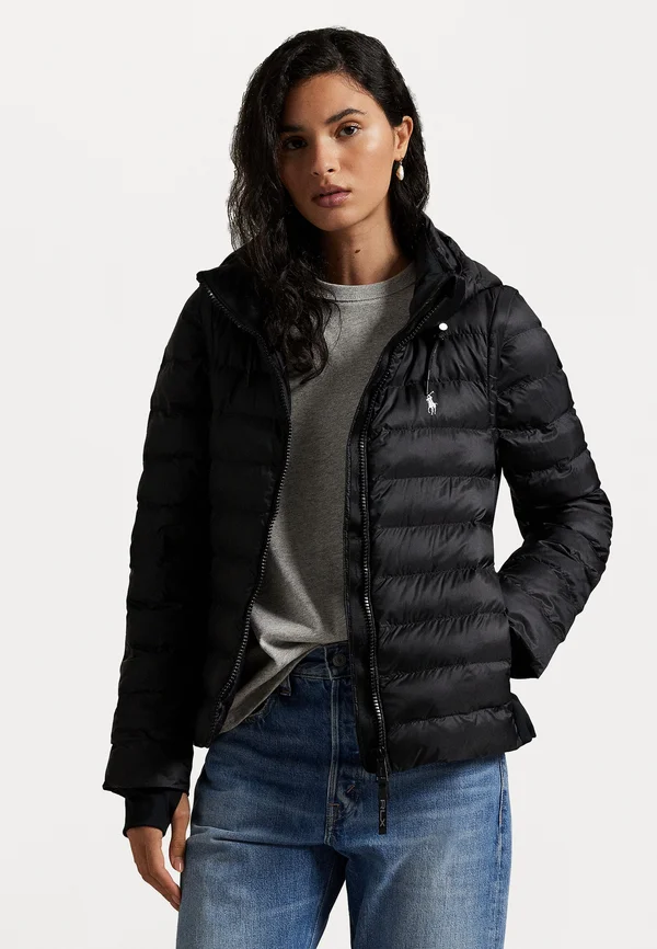 QUILTED PERFORMANCE HOODED JACKET - Winterjacke - black