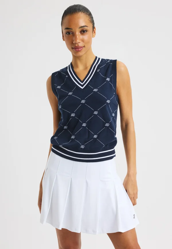 R LOGO - Strickpullover - r check navy