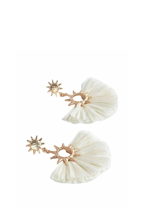 RAFFIA SUN STATEMENT - Ohrringe - bone