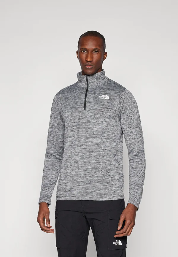 RAGER 1/4 ZIP TEE - Langarmshirt - black/light heather