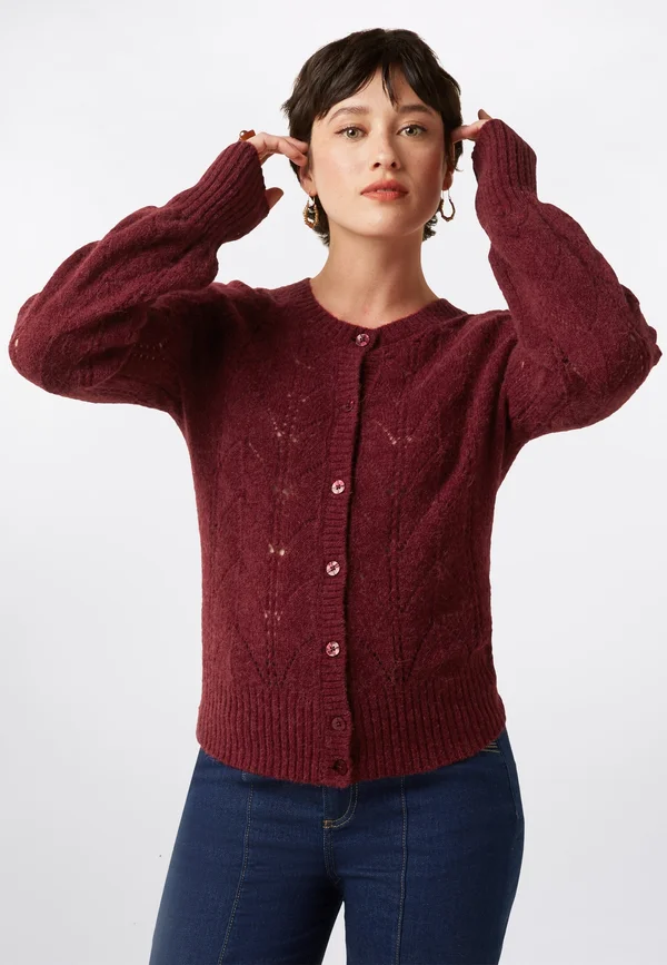 RAGLAN BERNARD - Strickjacke - cabernet red