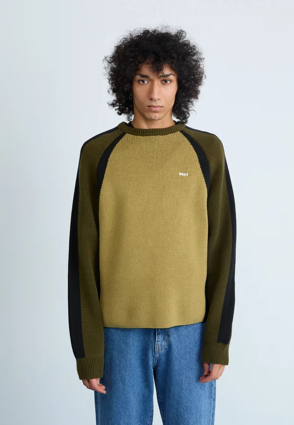 RAGLAN CREW NECK - Strickpullover - mermaid green multi-coloured