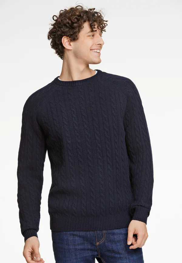 RAGLAN O-NECK - Strickpullover - navy