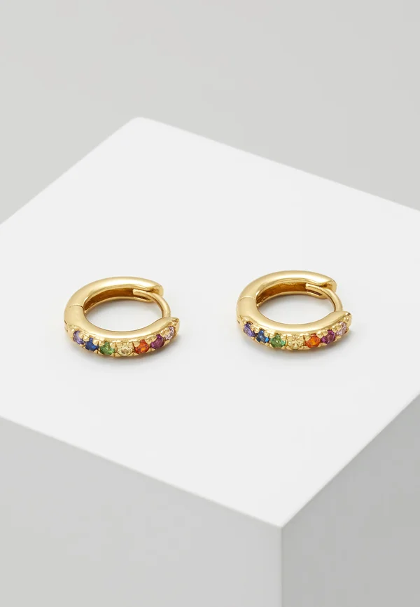 RAINBOW PAVE HUGGIE HOOP - Ohrringe - gold-coloured