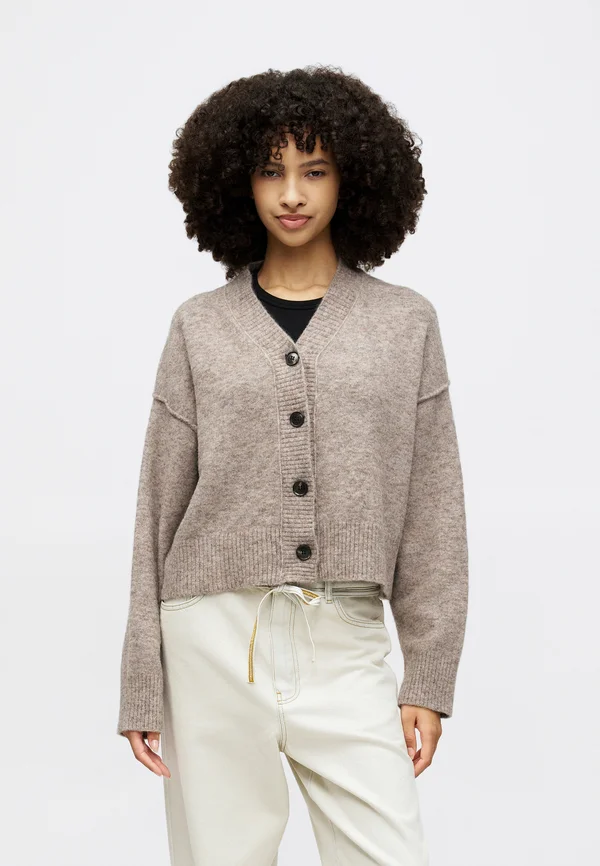 RANA COZY DAYS - Strickjacke - light espresso melange