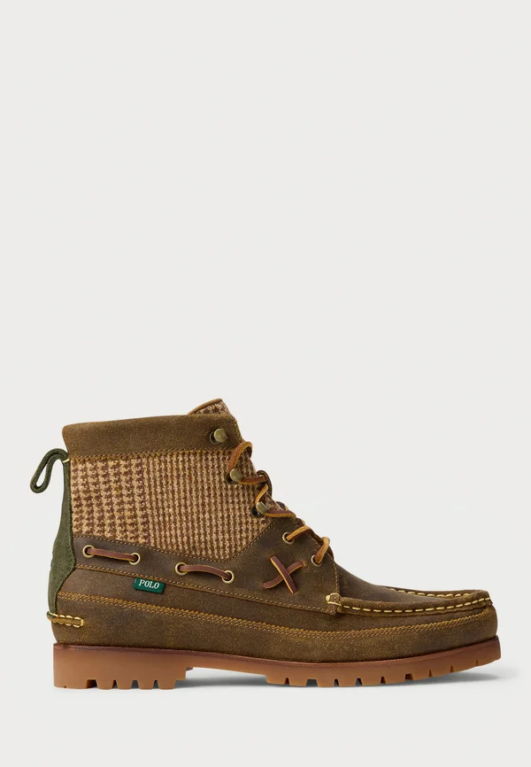 RANGER MID SUEDE & WOOL TWEED BOOT - Schnürstiefelette - brown